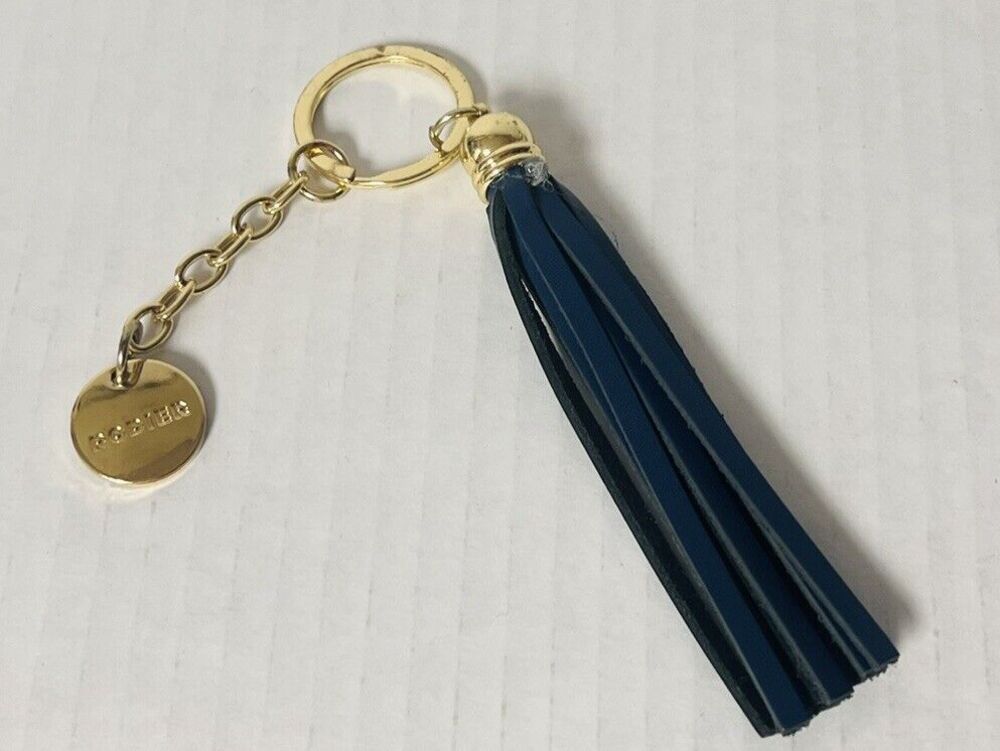 Gold Tone Blue Tassel Rodier Souvenir Keychain Gift Present